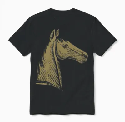 Minimalist Horse Portrait Silhouette Unisex T-Shirt - Black