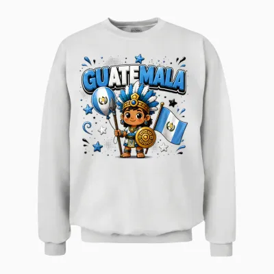 T-Shirt Drapeau Du Guatemala, Carte Du Guatemala, Guatemala Pour Enfants Unisex Sweatshirt - White