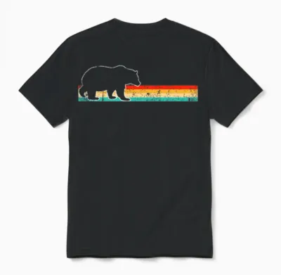 Bear Retro Unisex T-Shirt - Black