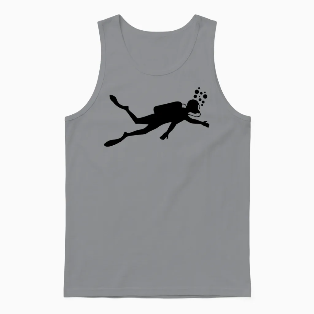 Diver Underwater Unisex Tank Top in Sport Grey