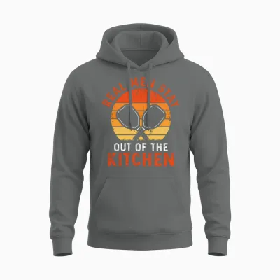 Real Men Stay Out of the Kitchen - Pickleball Unisex Hoodie - Graphite Heather