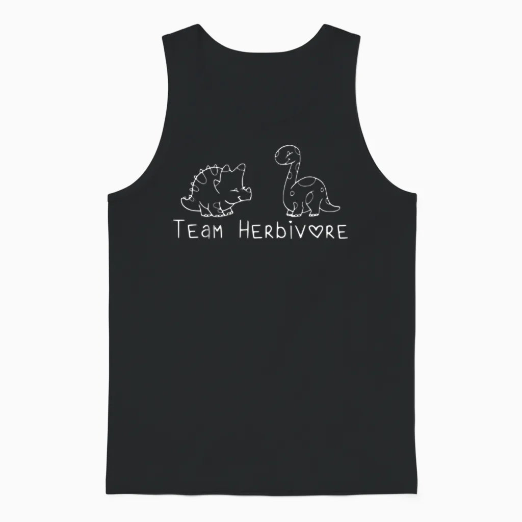 Team Herbivore Funny Unisex Tank Top in Black