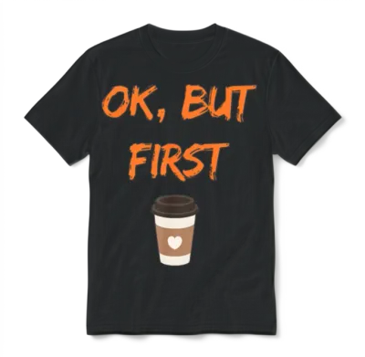 First, Coffee: Start Your Day Right Unisex T-Shirt - Black