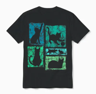 Retro-Katzen-Grafik Für Katze, Mutter Und Katze, Vater, Männer, Frauen, Kinder Unisex T-Shirt - Black