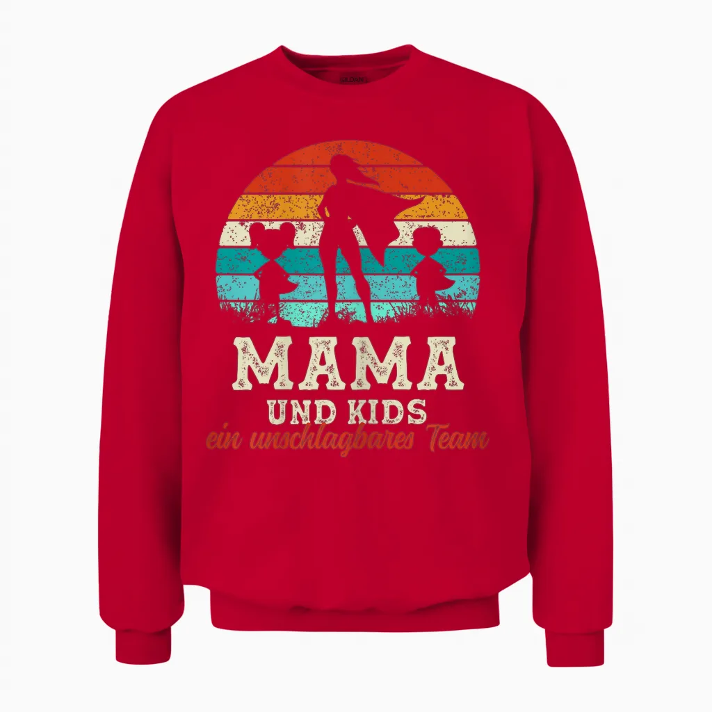 Team Mama Kids Kinder Superheld Muttertag Stolze Super Mama Unisex Sweatshirt in Red