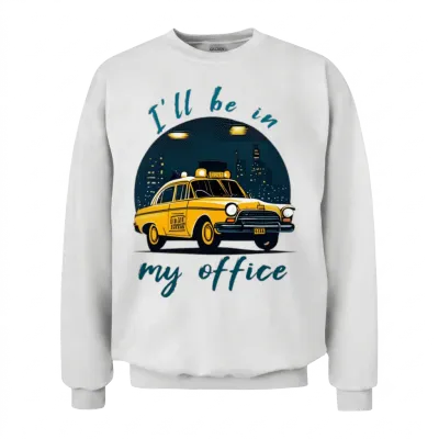 Retro Yellow Taxi Unisex Sweatshirt - White