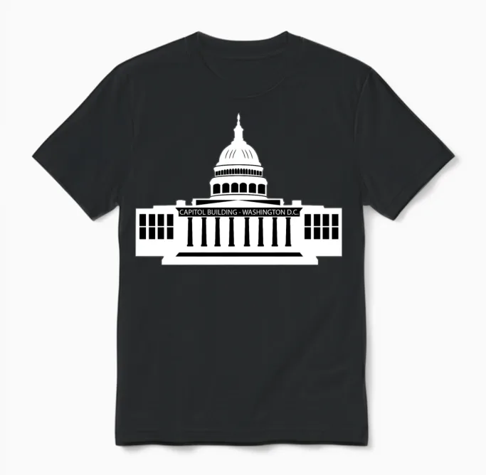Washington D.c. - Capitol Building America Unisex T-Shirt in Black