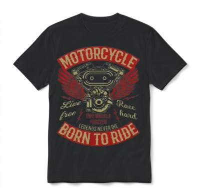 Motorcycle Biker Motorcycling Unisex T-Shirt - Black