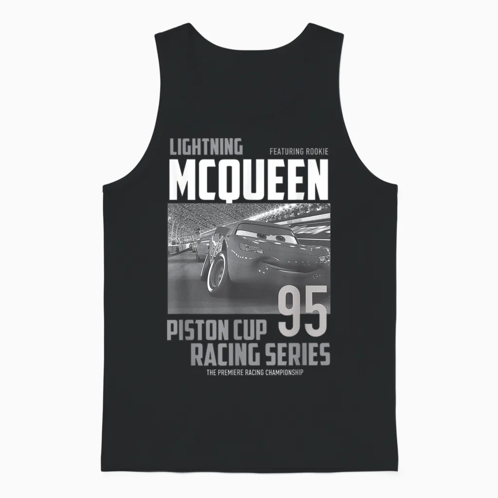 Cars Lightning Mcqueen Piston Cup Racing Series T-Shirt, Black, S Unisex Tank Top in Black