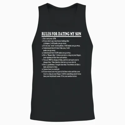 Rules for Dating My Son Unisex Tank Top - Black