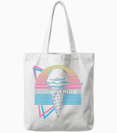Ice Cream Retro Tote Bags - White