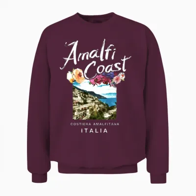 Amalfi Coast Italy Italian Unisex Sweatshirt - Maroon