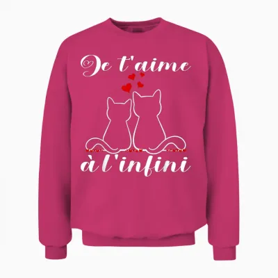 Je T'aime à Infinite | Cat Gift Idea Romantic Lovers Unisex Sweatshirt - Heliconia