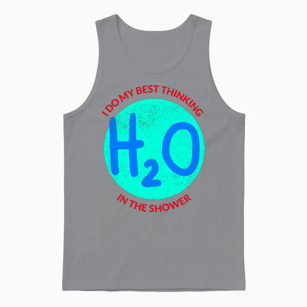 Thinking in the Shower Funny Unisex Tank Top in Sport Grey