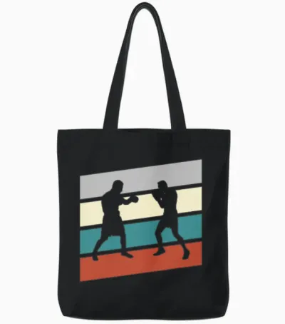 Boxer Retro Tote Bags - Black