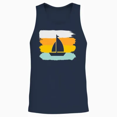 Sailing Retro Unisex Tank Top - Navy