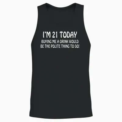21st Birthday Unisex Tank Top - Black