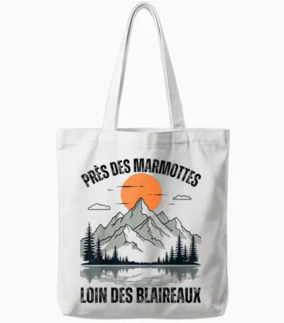 Near Marmots Away Badger Camping Mountain Nature T-Shirt, White, S Tote Bags - White