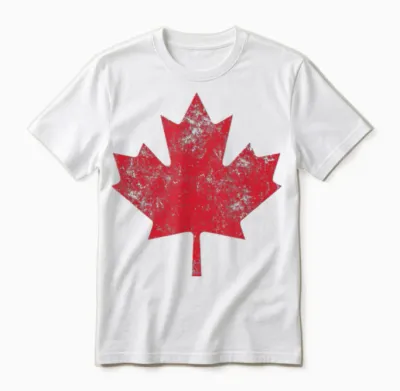Canada Shirt Women Men Used Look Red Maple Leaf Canada Day T-Shirt, Blue Unisex T-Shirt - White