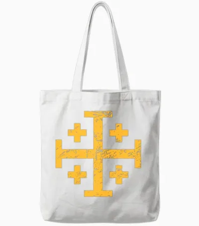 Cross of Jerusalem | Renaissance Festival Tote Bags - White