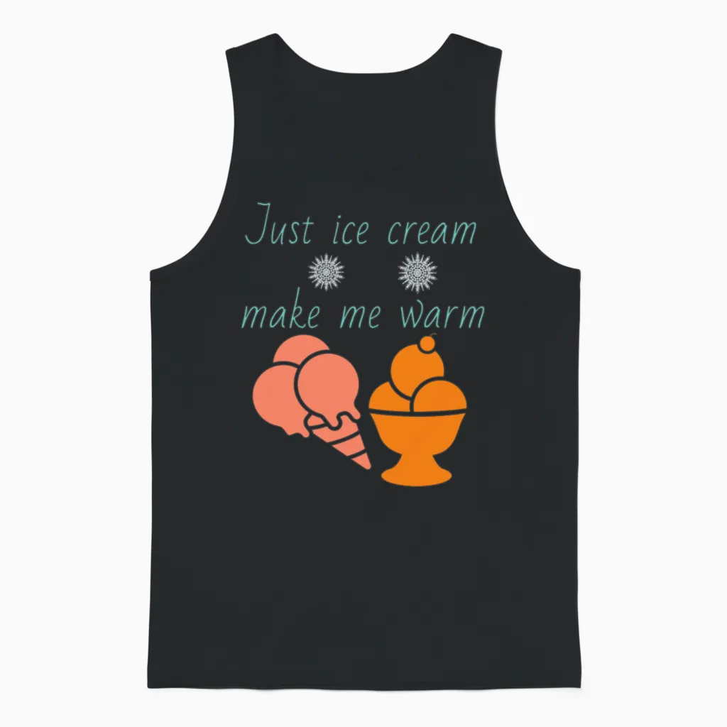 Ice Cream, Disney, Pink, Chocolate, Vanilla, Sweet Unisex Tank Top in Black