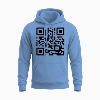 Qr Codes Are Dumb - Black Unisex Hoodie - Carolina Blue