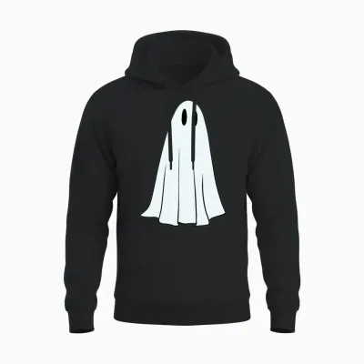 Halloween Costume Retro Ghost Unisex Hoodie - Black