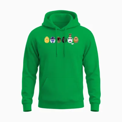 Star Wars Classic Characters Easter Eggs Spring T-Shirt, Black Unisex Hoodie - Irish Green