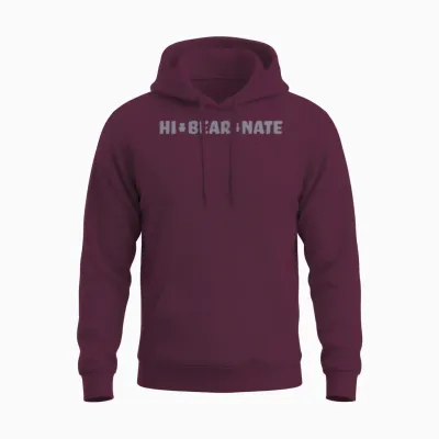 Hi Bear Nate Unisex Hoodie - Maroon