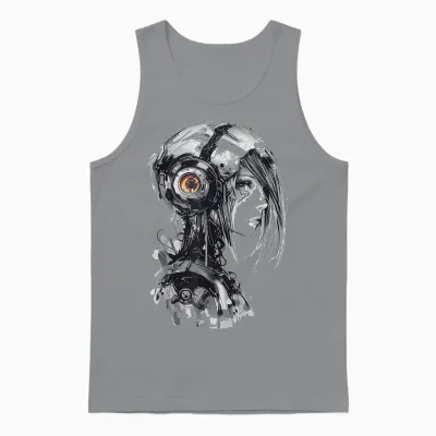 Anime Pattern Illustration, Manga T-Shirt, White, S Unisex Tank Top - Sport Grey