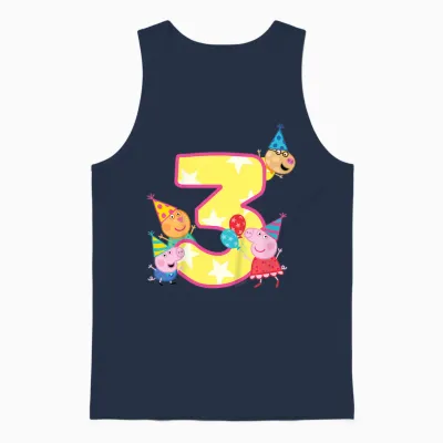 Peppa Pig Crew 3 Geburtstag Unisex Tank Top - Navy