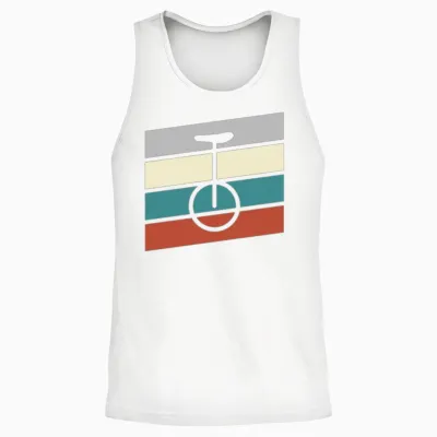 Unicycle Retro Unisex Tank Top - White
