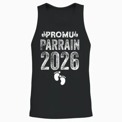 Promu Parrain 2026 Humour Futur Parrain Cadeau Annonce Unisex Tank Top - Black