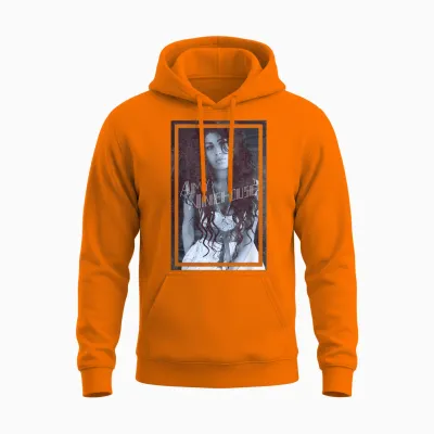 Amy Winehouse Frame Soul Music by Rock Off Unisex Hoodie - Safety Orange