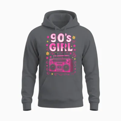 90's Girl - 90s 90s 1990s Retro Nineties Party Unisex Hoodie - Charcoal