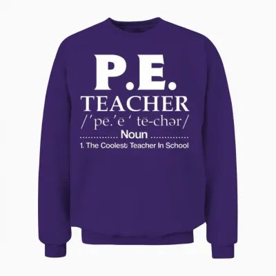 Physical Education Teacher Coolest School Unisex Sweatshirt - Purple