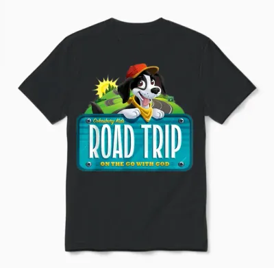 Celebrating Kids Road Trip on the Go with God Vbs 2025 Unisex T-Shirt - Black