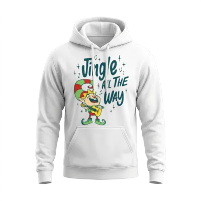 Funny Christmas Elf Unisex Hoodie - White