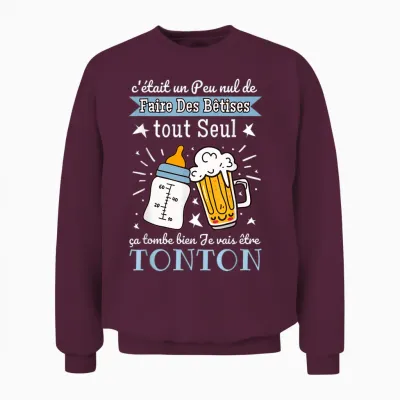 Man Gift Announcement Pregnancy Tonton Future Tonton 2025 Unisex Sweatshirt - Maroon