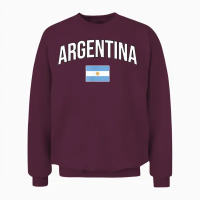 Argentina - Flag of Argentina - Throwback Design - Classic Unisex Sweatshirt - Maroon