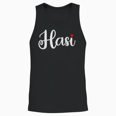Hasen Hasi Jumper Hasi Mama Rabbit with Heart Hasi T-Shirt, Black Unisex Tank Top - Black
