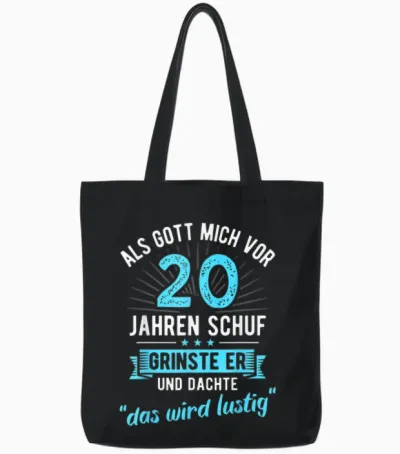 20. Geburtstag Als Gott Mich Vor 20 Jahren Schuf Tote Bags - Black