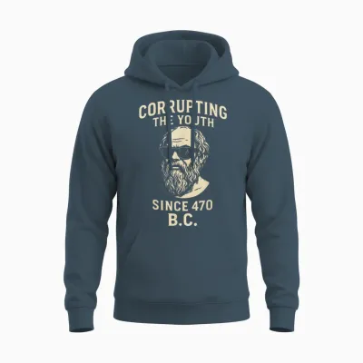 Corrupting the Youth Funny Socrates Philosopher Philosophy Unisex Hoodie - Dark Heather