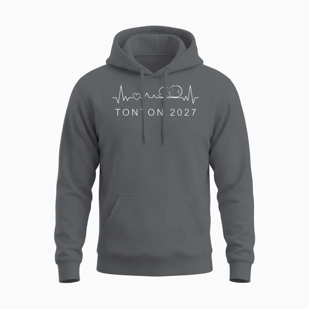 Futur Tonton 2027 Battement De Cœur Annonce Grossesse Unisex Hoodie in Charcoal
