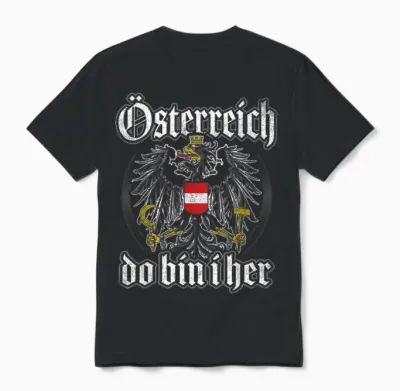 österreich Do Bin I Her österreichische Flagge Austria Unisex T-Shirt - Black