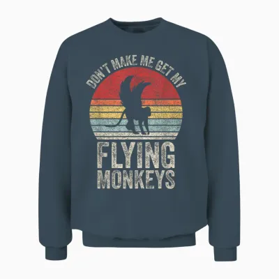 Vintage Retro Don't Make Me Get My Flying Monkeys Unisex Sweatshirt - Dark Heather