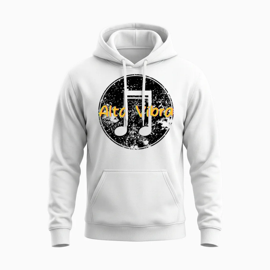 Alta Vibra Neon Script Unisex Hoodie in White