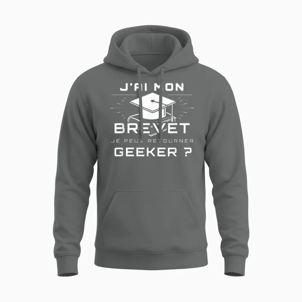 J'ai Mon Brevet Je Peux Retourner Jouer | Humour Diplômés Unisex Hoodie in Graphite Heather