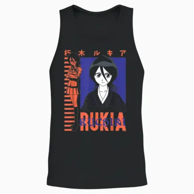 Bleach Rukia Color Block Collage Classic Anime Unisex Tank Top - Black