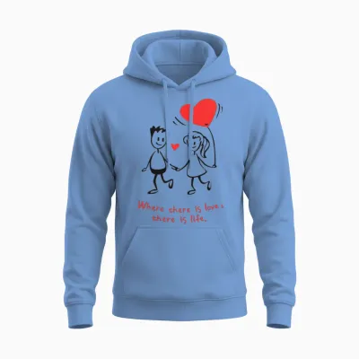 Tenues Assorties Pour Elle Et Lui Unisex Hoodie - Carolina Blue